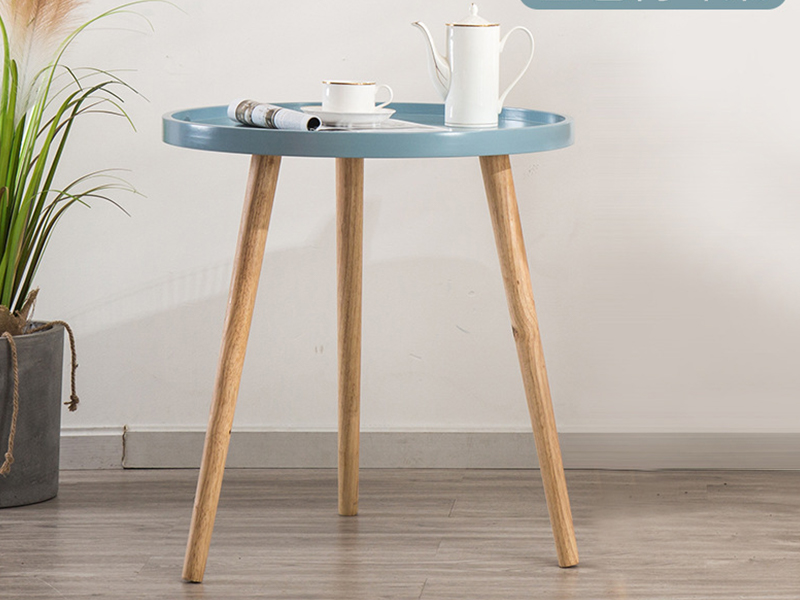 Ronde houten poot bijzettafel, afneembare lade-tafel, salontafel, gemakkelijk te monteren eindtafel, YQ-K1012