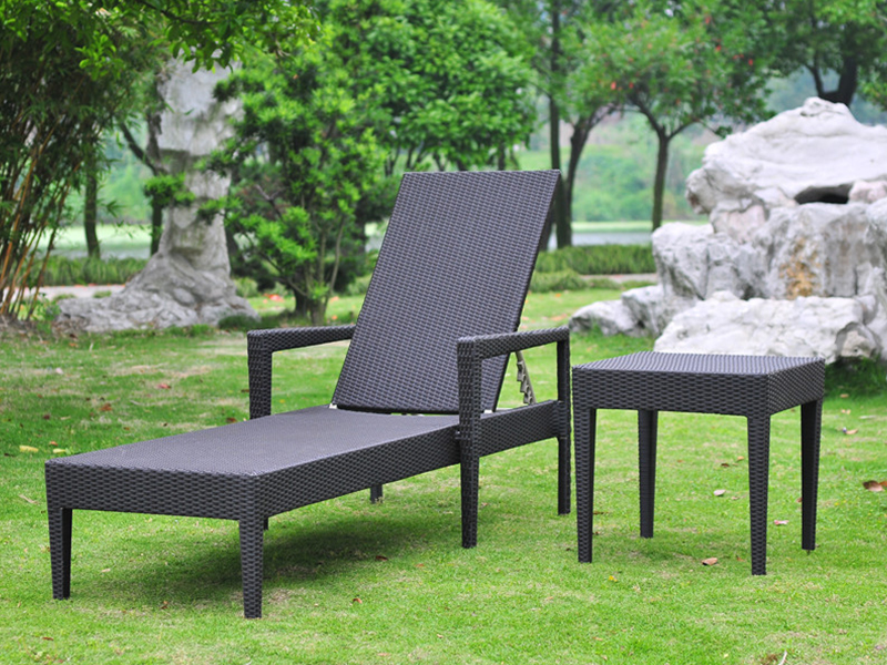 Aluminium rattan lounge, buiten de handwevende daybed, synthetisch rotan bed YQ-RB-416
