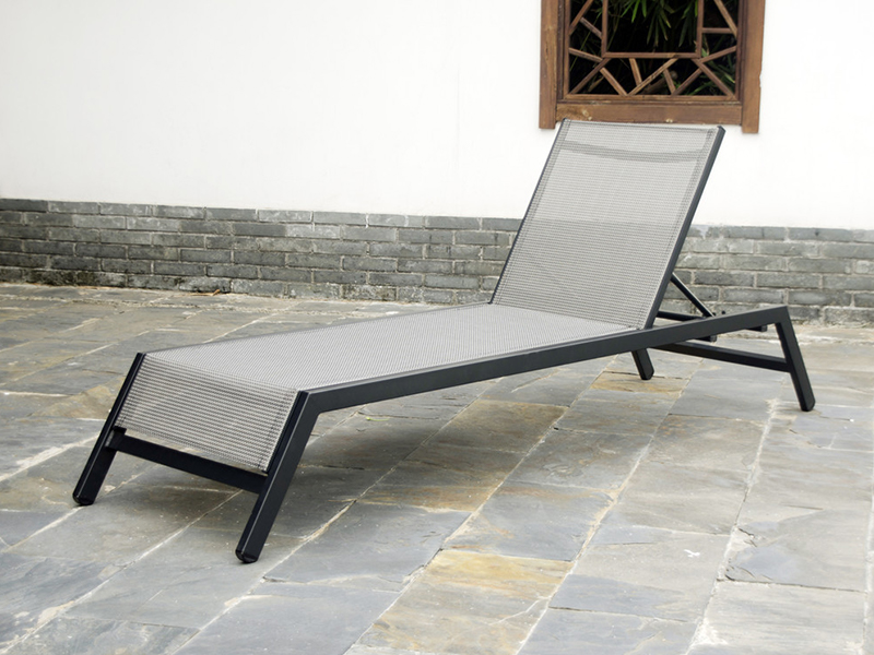 Appartement Hotel Outdoor Aluminium Chaise Lounge Sun bed, Daybed YQ-TB-455