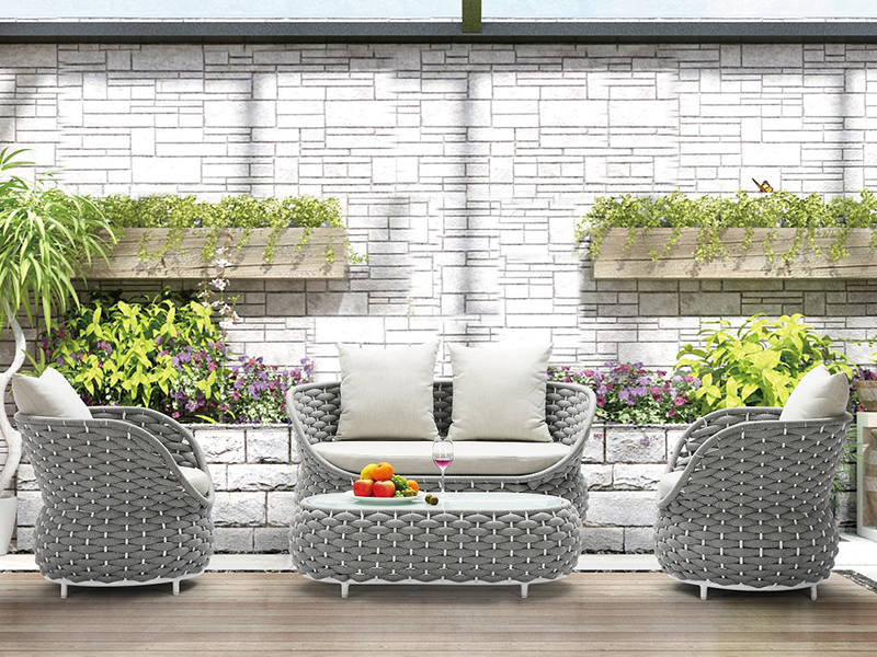 Outdoor Resort en Cafe Outdoor 4pcs aluminium set touw tuinbanken YQC-2902