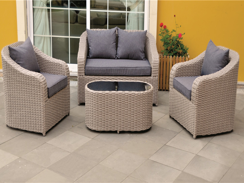 Rattan bankset, aluminium frame, handgeweven rattan sofa set, YQR-408