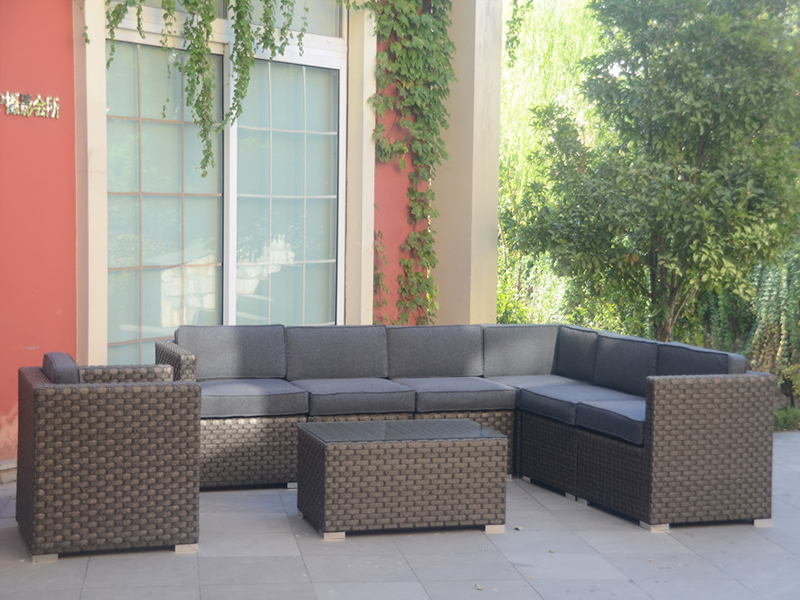 Rattan Sofa Set, Aluminium Garden Leisure Furniture 8pcs YQR-468