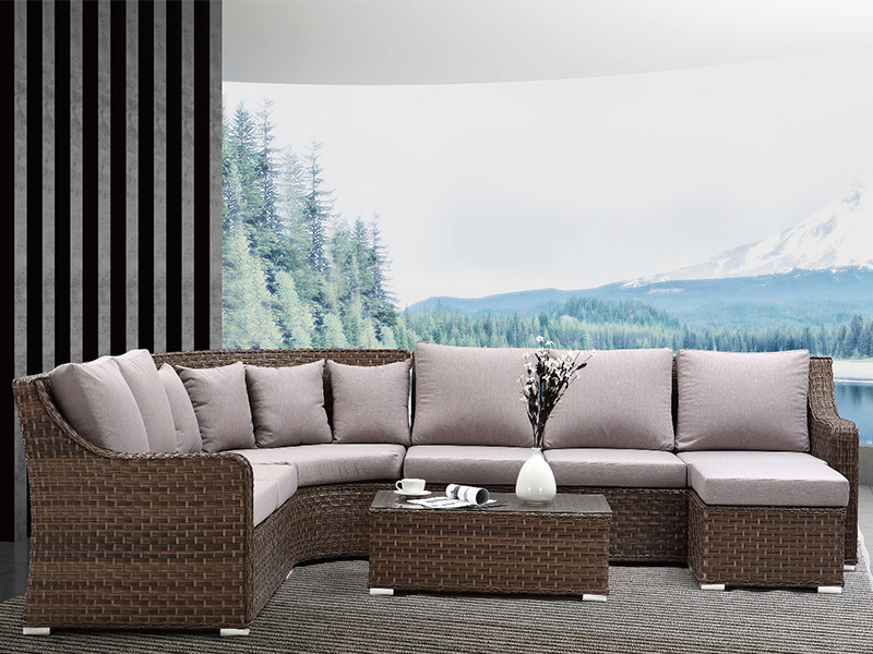 Big Sectional Rattan Sofa, Rattan Furniture, Classical Outdoor Furniture YQR-541